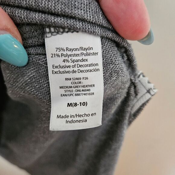 Danskin Sweater Gray Knit Crewneck Zippers Lightweight Casual Comfy Athleisure - Picture 9 of 11